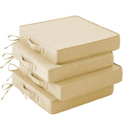 IASEAHK front view of four light khaki cushions showing neat fit and style