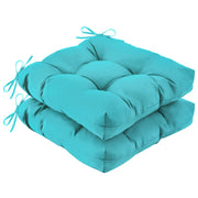 IASEAHK front view of teal cushions shows durable outdoor look and comfort