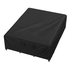 iBirdie front view of full table cover protecting patio table and chairs