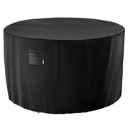 iBirdie front view of 84 inch round cover protecting table outdoors