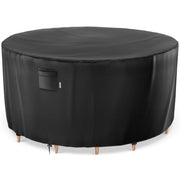 iBirdie front view of round table cover showing full protection and neat fit
