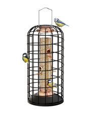 iBorn front view of copper-plated squirrel-proof feeder showing full form and hanging loop benefit