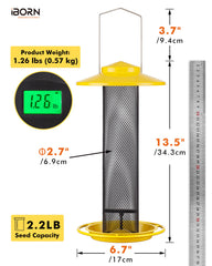 iBorn feeder close-up of 0.6cm mesh keeping seeds secure and accessible