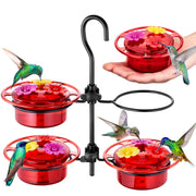 iBorn front view showing compact feeder and bright red flower port benefits quick attraction