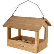 iBorn pavilion front view showing covered feeding area and attractive wood look