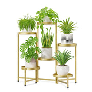 iDavosic.ly front view of six-tier gold plant stand showing elegant display benefit