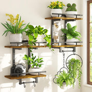 iDavosic.ly front view showing two-tier brown shelves and black frame, stable display