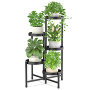 iDavosic.ly front view of five-tier black plant stand showing stable display