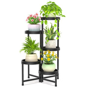 iDavosic.ly front view showing five-tier black plant stand and neat display benefit