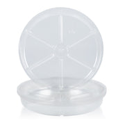 Idyllize clear 12 inch saucer front view showing shape and size benefit