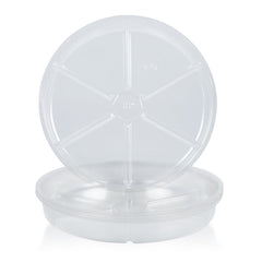 Idyllize clear 12 inch saucer front view showing shape and size benefit