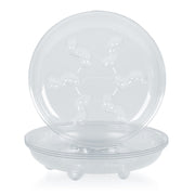 Idyllize clear 6-inch saucer front view showing durable rim and discreet protection