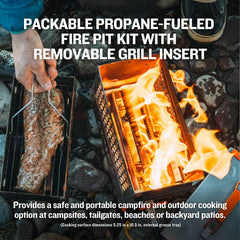 Ignik FireCan Deluxe mesh sides close-up showing flame visibility and heat transfer