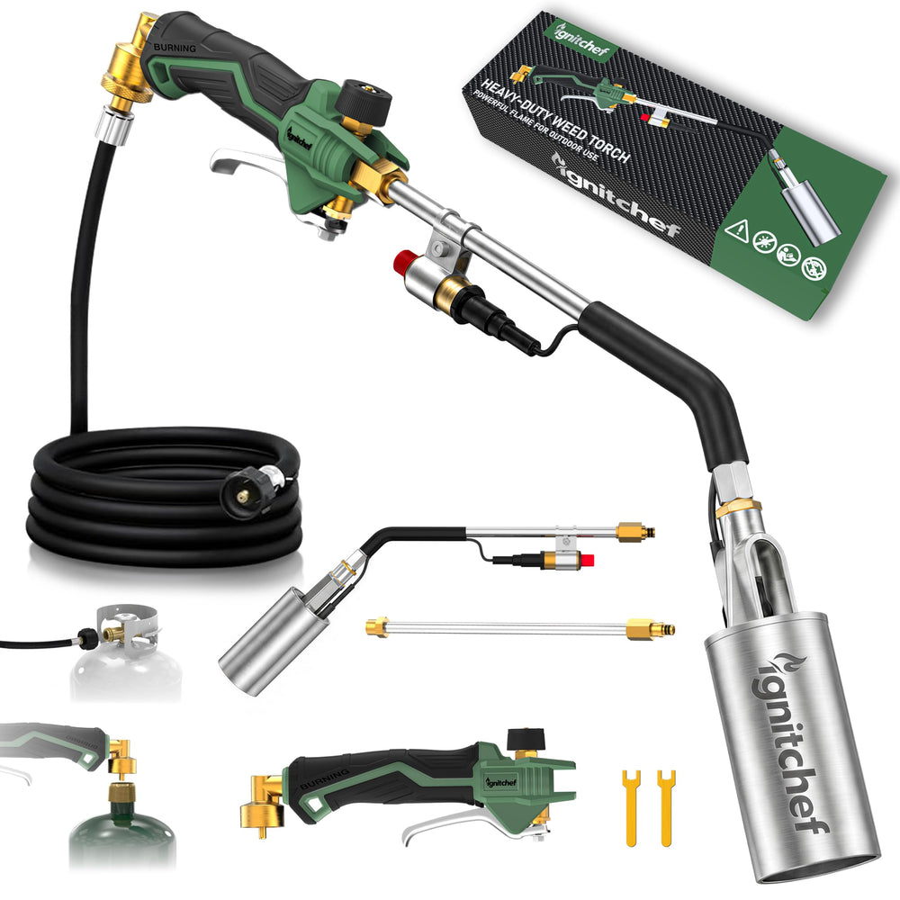IgnitChef torch front packaging showing kit contents and benefits