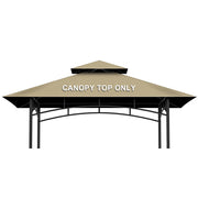 Iheqard front view of khaki canopy top showing full coverage and weather protection