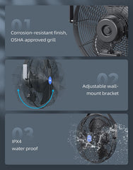 iLiving motor and OSHA-approved grill detail showing sealed motor durability