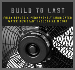iLiving side profile of fan on adjustable wall bracket demonstrating space-saving mount