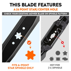 ILONPA close-up of toothed blade edge improving lift and finer mulching performance