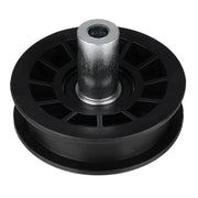 ILONPA flat idler pulley front view showing smooth wheel and fit