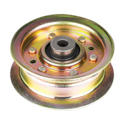 ILONPA flat idler pulley front view showing durable finish and fit benefit
