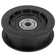 ILONPA flat idler pulley front view showing smooth surface and correct fitment