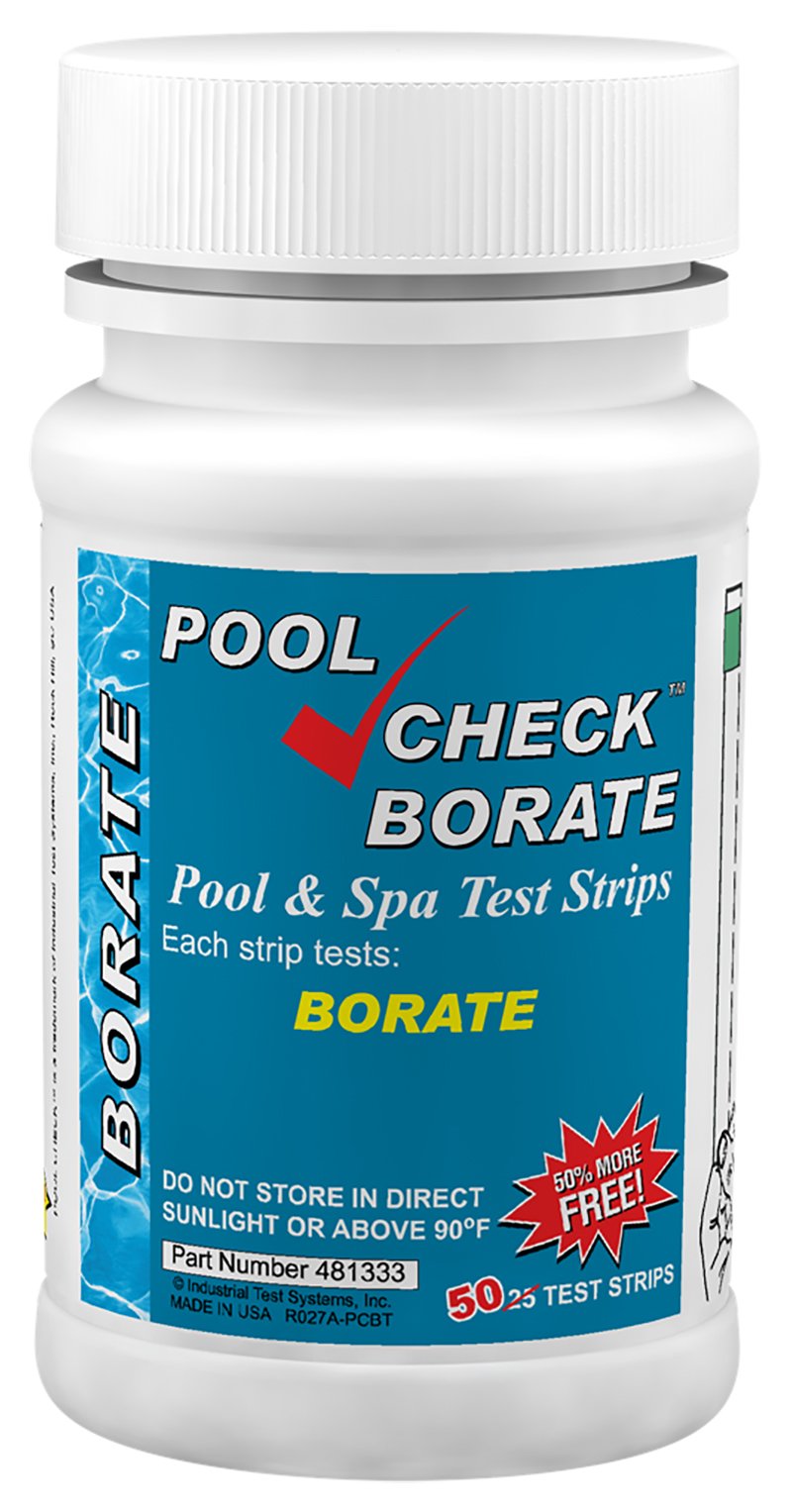 Industrial Test Systems bottle front showing 50-count strips and color chart for quick readings