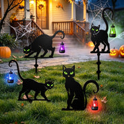 inihpocv front view showing four black cat stakes, durable look
