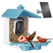 INKCKU front view showing blue feeder camera and wide-angle lens, easy installation benefit