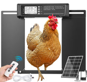 INNOLAND front view of automatic chicken door showing wide opening and secure seal for safety