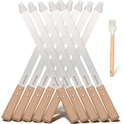 Innvist front view of skewers set showing stainless steel blades and wood handles for durability