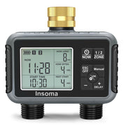Insoma front unit with brass inlet showing durable connection and reliable watering