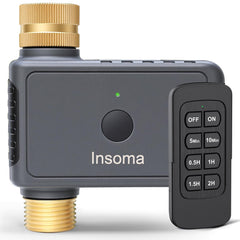 Insoma front view showing brass connector and durable valve for reliable outdoor use