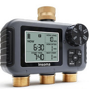 Insoma front view showing three outlets and weatherproof housing for reliable watering