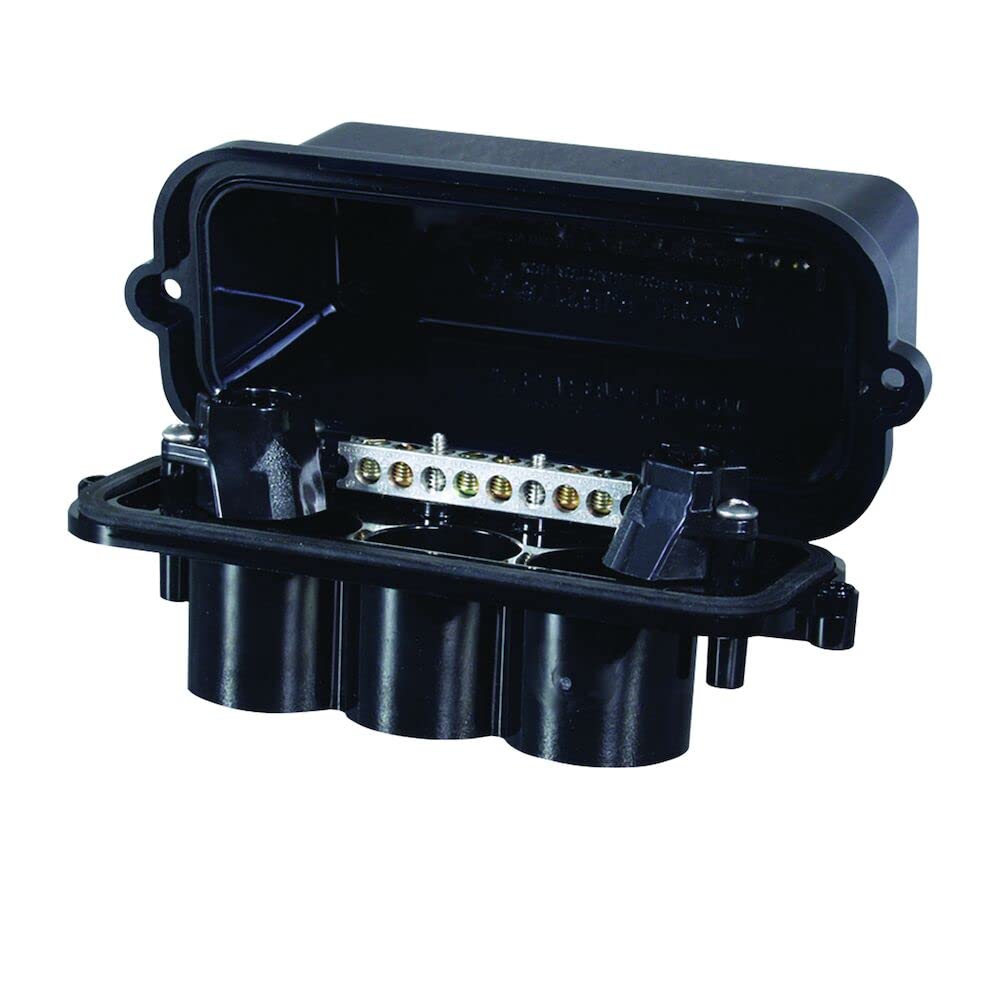 Intermatic PJB2175 front view showing black enclosure and secure lid for weatherproof protection