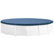 Intex front view of 10ft pool cover protecting water from debris