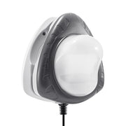 Intex front view mounted on pool wall showing bright illumination and easy placement