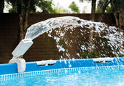 Intex sprayer front view showing fountain and bright pool enhancement