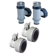 Intex plunger valve front view showing compact assembly and quick connection benefit