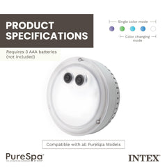 Intex PureSpa LED close-up of lens showing clear light output