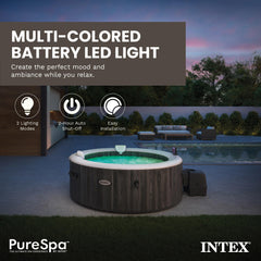 Intex PureSpa LED installed on upper grid highlighting no-glue attachment