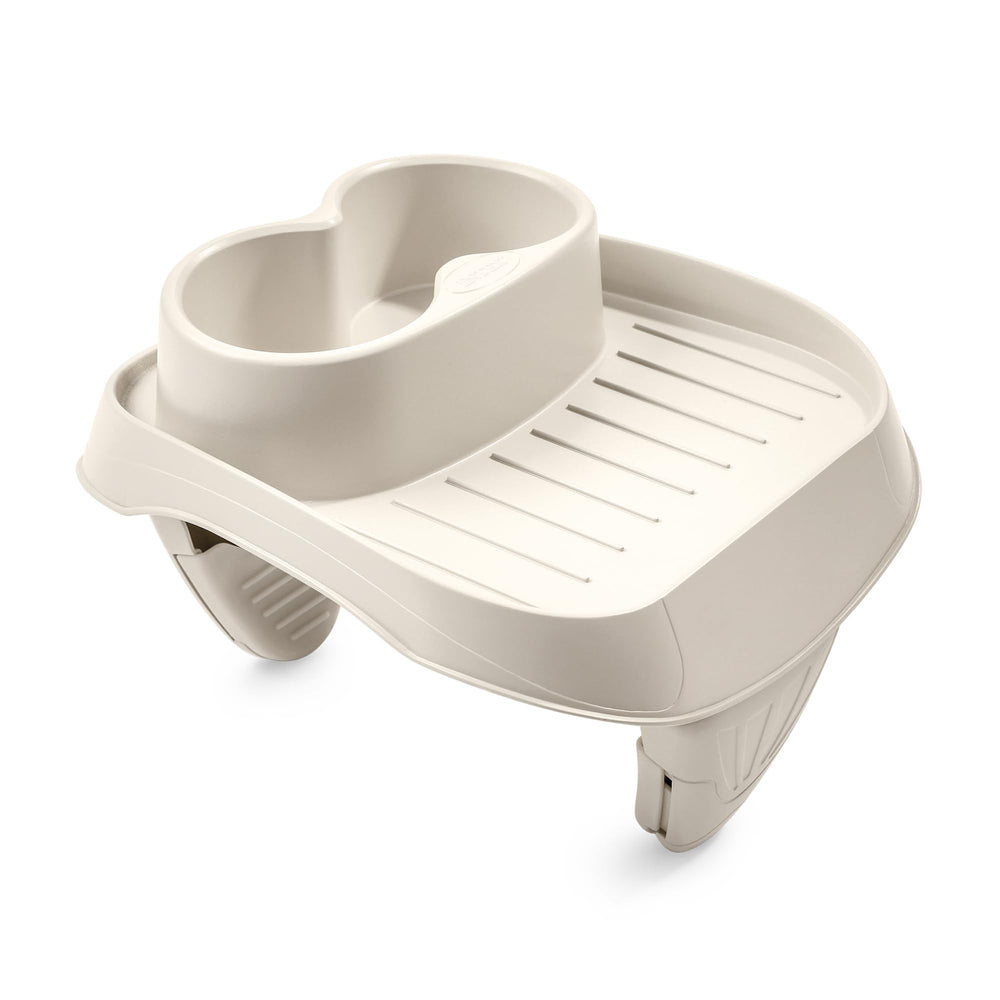 Intex PureSpa front view showing cup holder and tan finish for easy access
