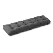 IPYNBAP bench cushion front view showing dark grey cover and neat tufting for comfortable seating