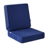 IPYNBAP front-facing cushion set on patio showing coordinated navy color and comfort