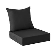 IPYNBAP front view of seat and back cushions showing durable black cover and shape