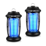 IQN bug zapper front view showing grid and lamp, reduces flying pests