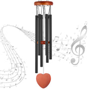isoymoy front view black wind chime showing elegant silhouette and durable finish