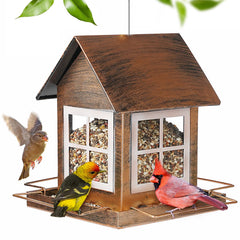IWNTWY front view showing house-shaped feeder and vintage appeal