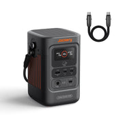 Jackery Explorer 240D front view showing compact body and logo, ideal for travel