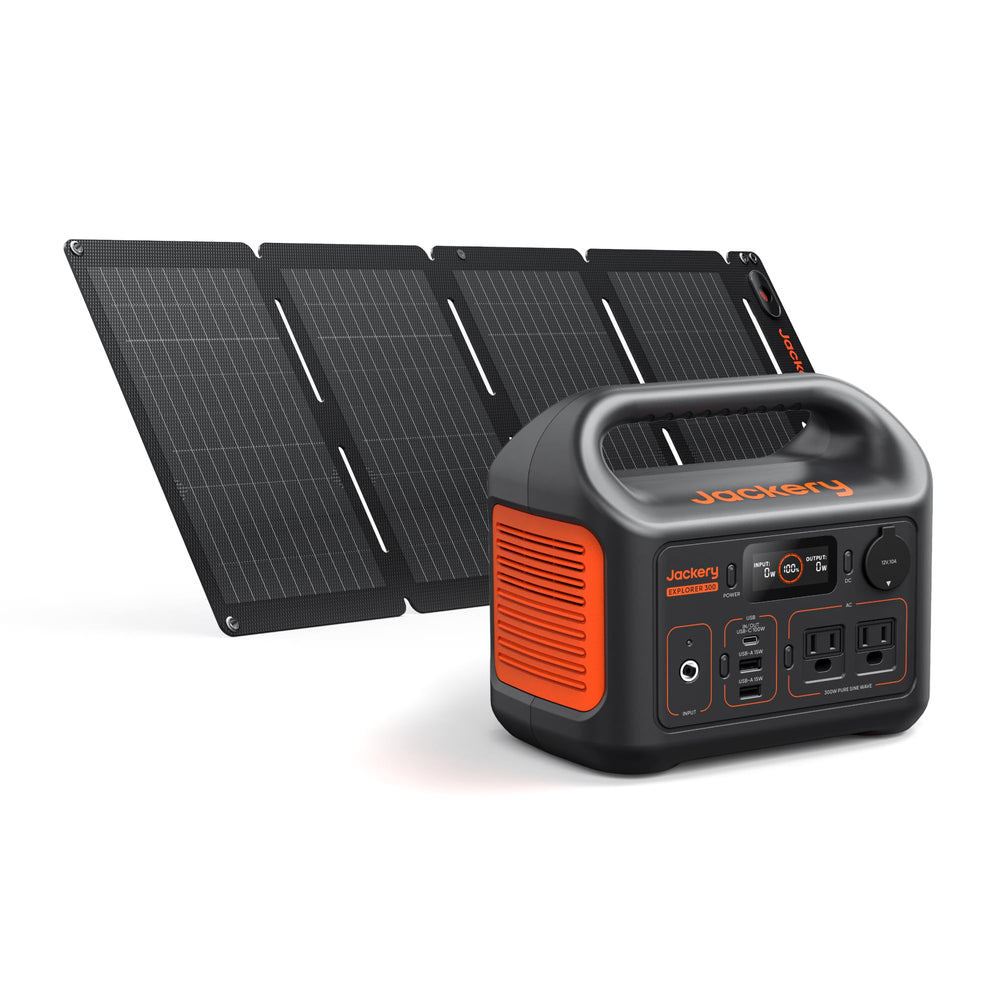 Jackery Explorer 300 front view showing compact design and portability benefit