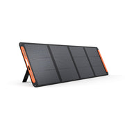 Jackery SolarSaga 200W front panel showing compact foldable design and fast setup benefit